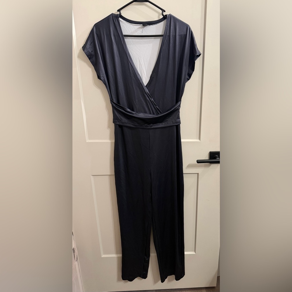 Classic Black Wrap-Style Jumpsuit